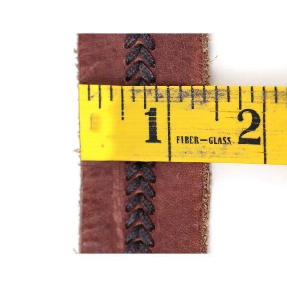 HandCrafted BROWN GENUINE LEATHER 1 3/8"Wd CASUAL DRESS MEN'S BELT Sz 40 (M46 - Picture 7 of 11